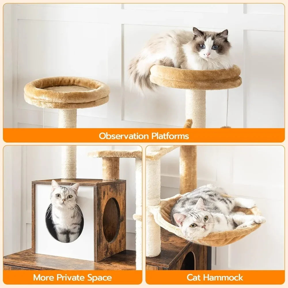 Cat Tree with Litter Box Enclosure