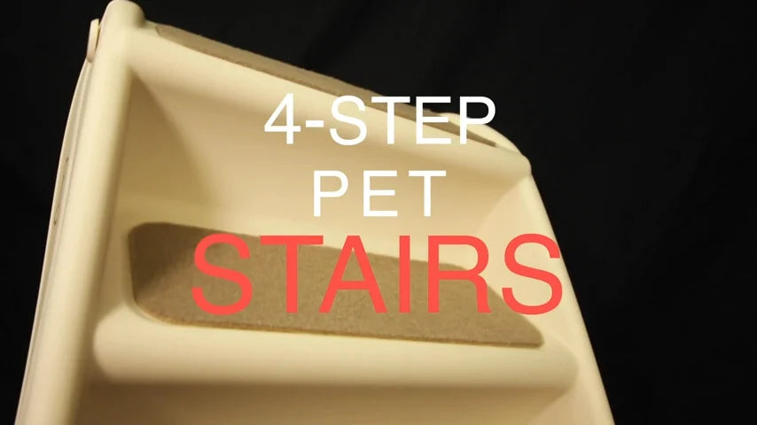 Foldable Plastic Dog Stairs Pet Stairs Steps Ramp for Small Dog for High Bed Tan