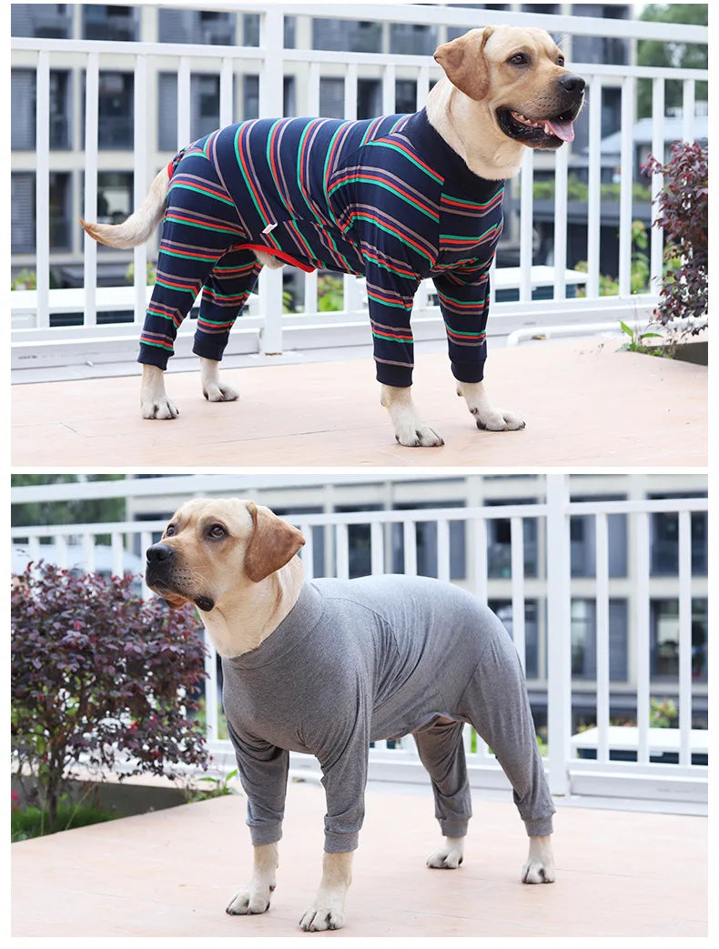 Winter Warm Dog Clothes Pet Dog Home Pajamas Flannel Dogs Sweatshirt for Medium Large Dogs Physiological Suit Labrador Costume