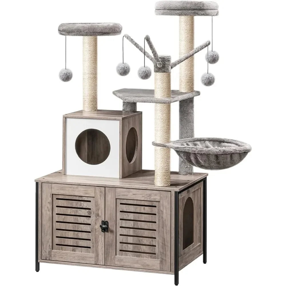 Cat Tree with Litter Box Enclosure