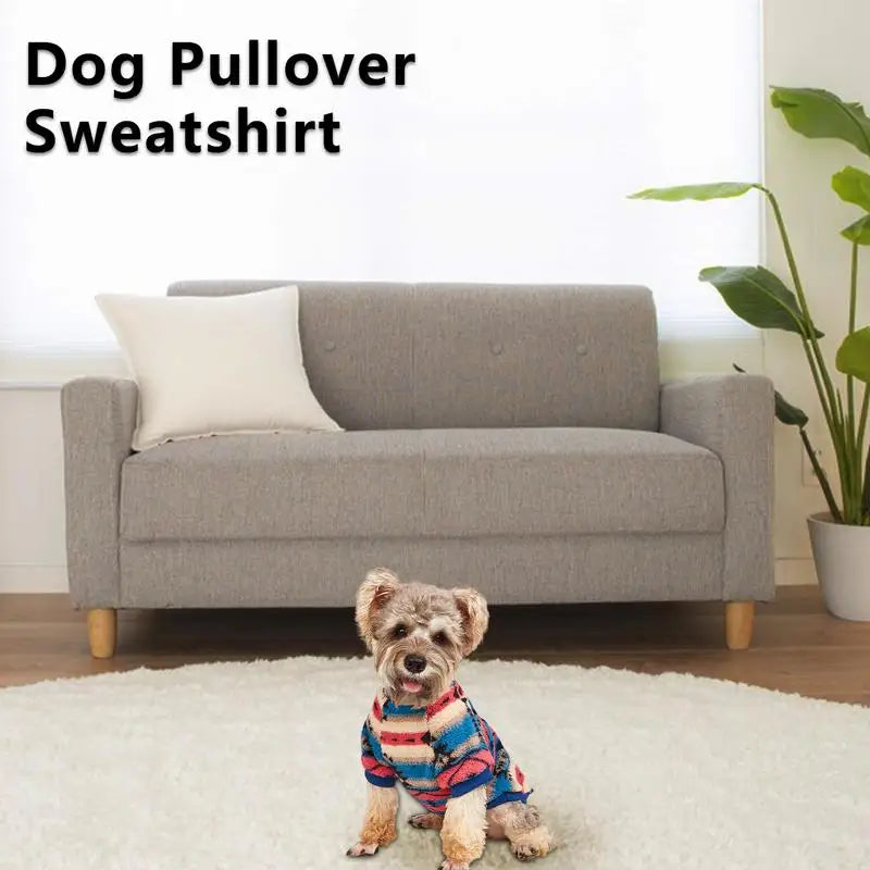 Warm Dog Clothes Thick Puppy Pullover Sweatshirt National Style Puppy Sweatshirt Winter Pet Clothing For Small Dog Large Cat